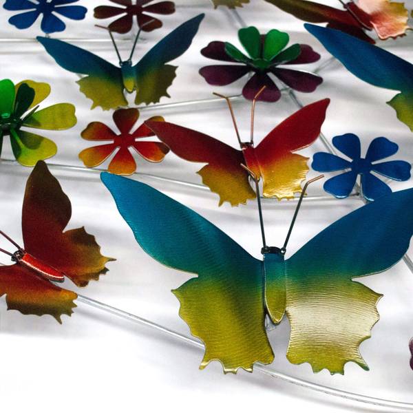 Déco murale Coeur de papillons Fer - 66 x 81 x 7 cm