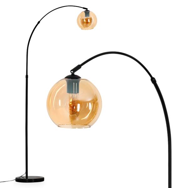 Stehlampe Cesaro Orange - Aluminium - Klarglas - Marmor - 101 x 185 x 72 cm
