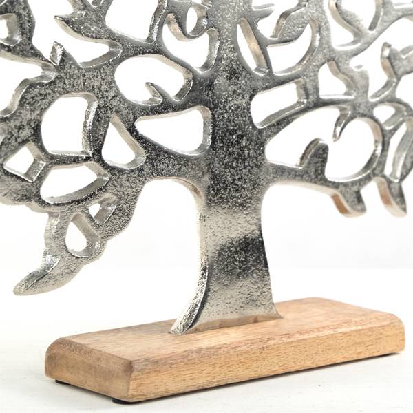 Skulptur  Lebensbaum Albero Silber - Massivholz - 38 x 37 x 8 cm