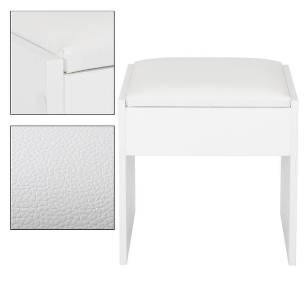 Schminktisch mit Hocker YORK Weiß - Holzwerkstoff - 40 x 140 x 108 cm