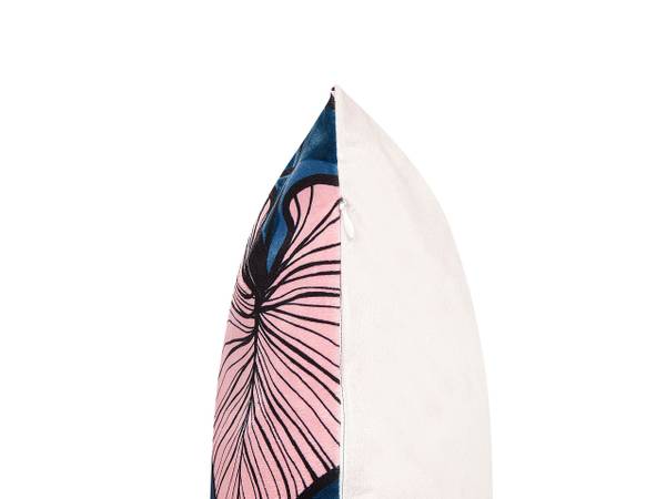 Sierkussen CHRYSANTHEMUM 2-delig blauw - roze - textiel - 45 x 10 x 45 cm