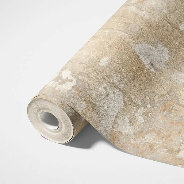 Fototapete Soft Patina Beige - Grau - Weiß - Fleece - Vinyl - 159 x 280 x 1 cm