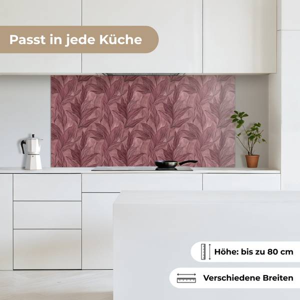 SPRITZSCHUTZ KÜCHE Blätter 120 x 60 cm