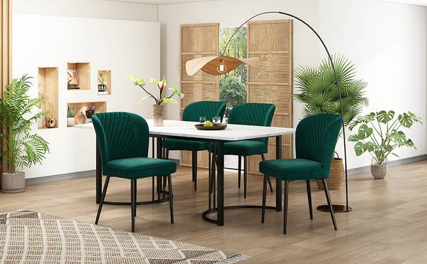 Essgruppe BB1846 5tlg Schwarz - Grün - Holzwerkstoff - 80 x 75 x 140 cm