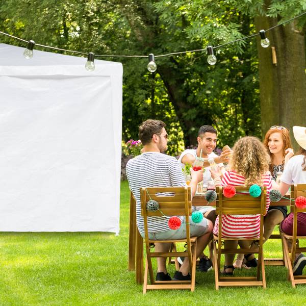 Pavillon Seitenteile 2er Set weiß Weiß - Polyethylen - 300 x 200 x 1 cm