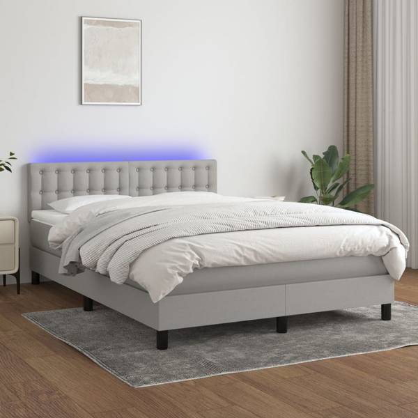 Boxspringbett 3017265-27 Hellgrau - 144 x 203 cm