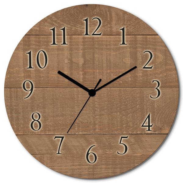 Wanduhr Holz Holz dunkel Braun - Birke - 30 x 30 x 1 cm