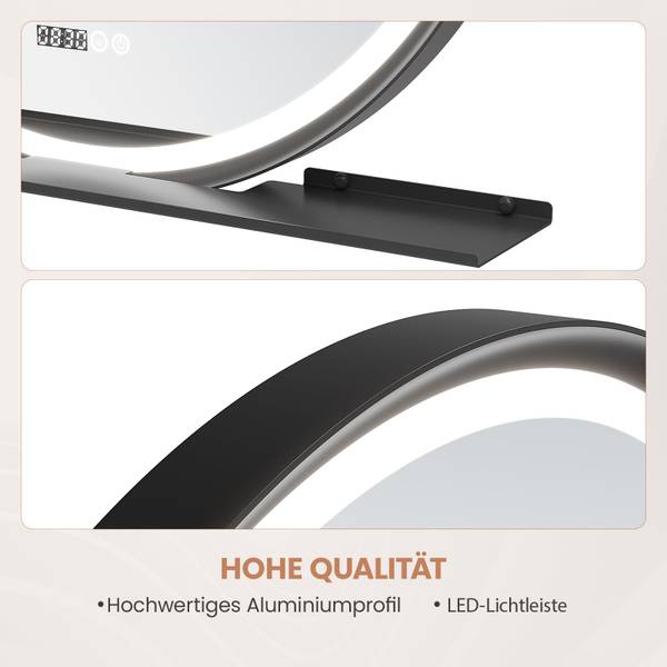 Badspiegel GARDES Schwarz - Glas - 80 x 80 x 4 cm