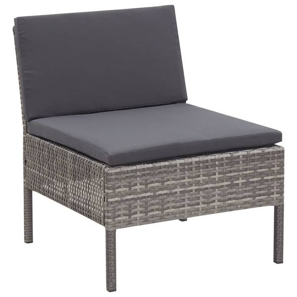 3-tlg. Garten-Lounge-Set XT6915 Grau - Rattan