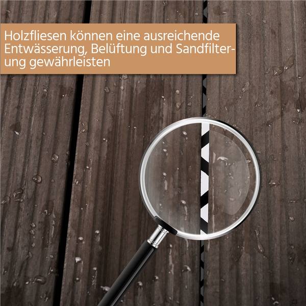 Klickfliesenset ARE46 27er Set Schwarz - Massivholz - 31 x 3 x 31 cm