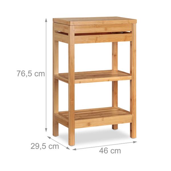 Badkamerrek bamboe bruin - bamboe - 46 x 77 x 30 cm