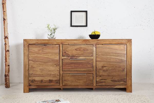 Sideboard PURE Braun - Sheesham - 135 x 70 x 43 cm