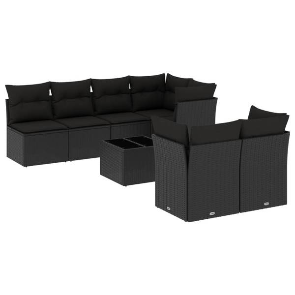 Salon de jardin 3034219-3 lot de 8 Noir
