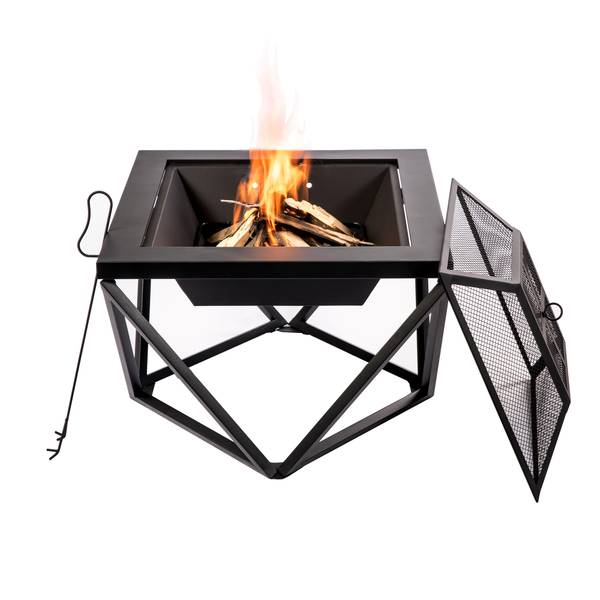 Garten Holzbefeuerte Feuerstelle Schwarz - Aluminium - 60 x 52 x 60 cm