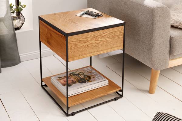 Beistelltisch SCORPION Schwarz - Braun - Eiche - 40 x 50 x 40 cm