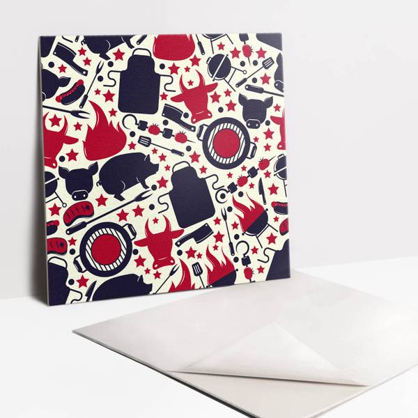 Selbstklebende Fliesen (9 St.) Grill Polyester PVC - 30 x 30 x 1 cm