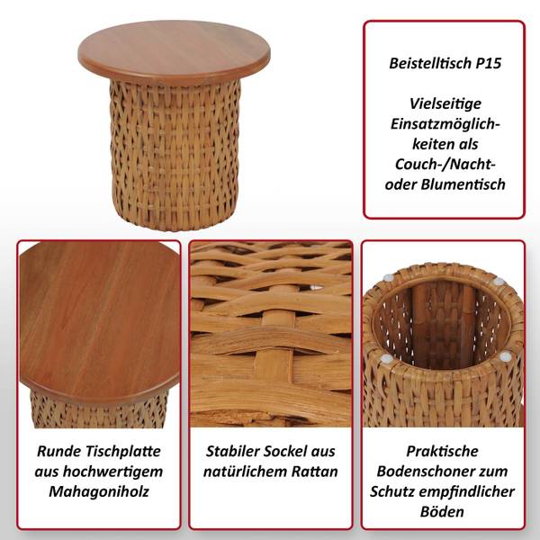Beistelltisch P15 Braun - Mahagoni - 44 x 41 x 44 cm