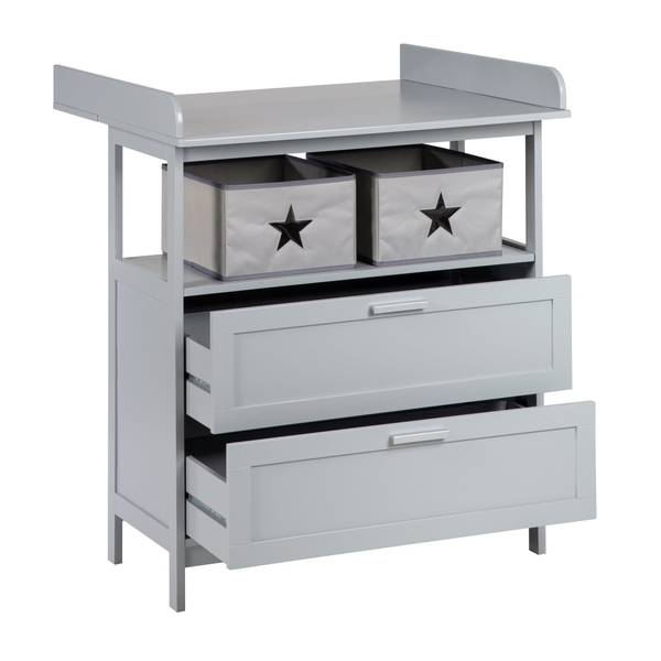Babyzimmer Set Hamburg 2-teilig Grau - Polyester PVC