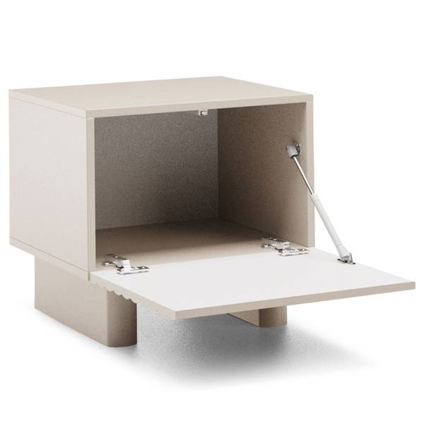 Table de chevet TURKU Beige - Bois manufacturé - 50 x 46 x 37 cm