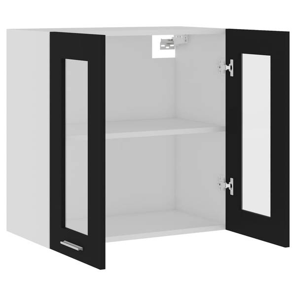 Hängeglasschrank 3016496-12 Schwarz - Weiß - 60 x 60 x 31 cm