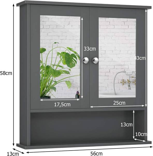 Armoire Murale Salle de Bain BA7910 56 x 58 cm
