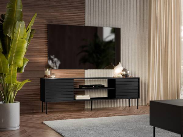 TV-Lowboard Cortina 180 Schwarz