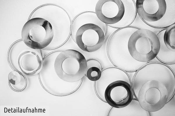 Wanddeko Abstrakt Vim Silber - Metall - 129 x 84 x 4 cm