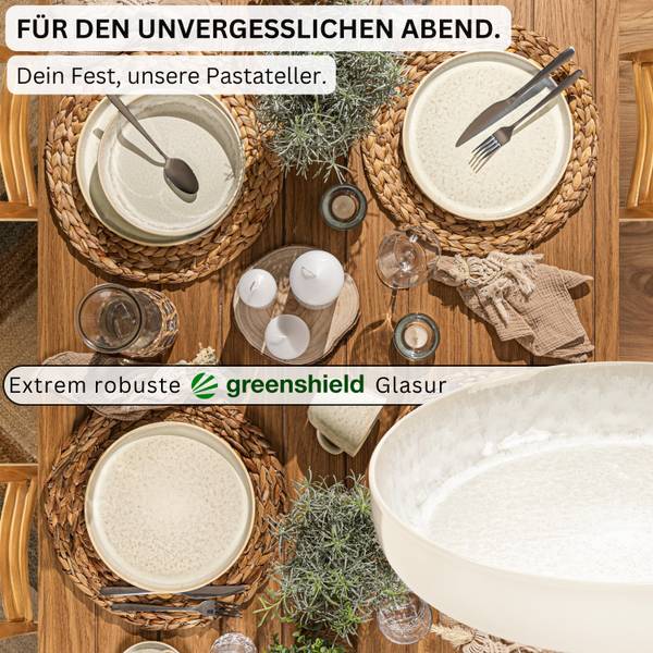 Pastaschalen Set Key West - 6 teilig Beige - Stein - 23 x 5 x 23 cm