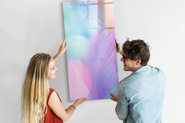 Memoboard Pastellfedern 60 x 120 cm