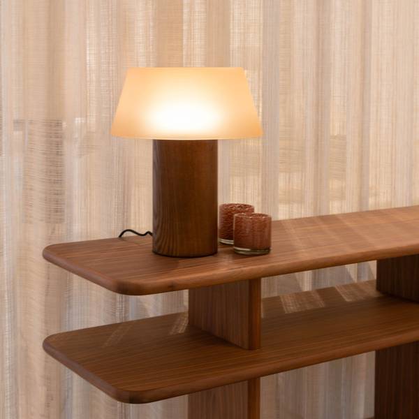 Tischlampe VANCOUVER Braun - Holz teilmassiv - 28 x 34 x 28 cm