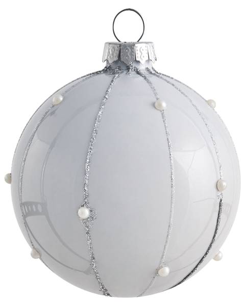 Weihnachtsbaumkugeln SNOWFALL 35-tlg Blau - Silber - Weiß - Glas - 8 x 16 x 8 cm