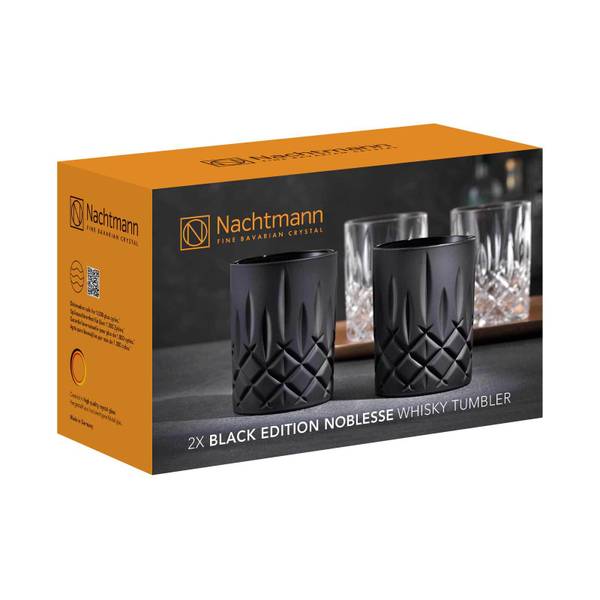 Whiskygläser Noblesse 2er Set Schwarz - Glas - 9 x 11 x 9 cm