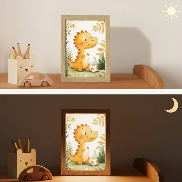 Lampe de Chevet Pour Enfant Dino 15 x 20 cm - Diamètre : 23 cm