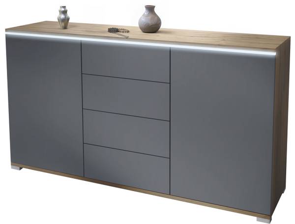 Sideboard Faro V1 Eiche Evoke Anthrazit - Eiche Sanremo Dekor