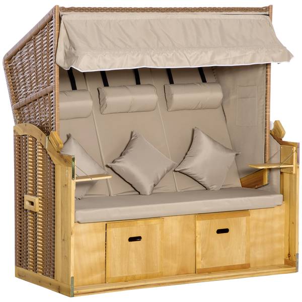 Strandkorb 867-107 Braun - Polyester - 79 x 160 x 150 cm