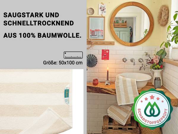 Handtücher 00000293 4er-Set Beige - Textil - 50 x 1 x 100 cm