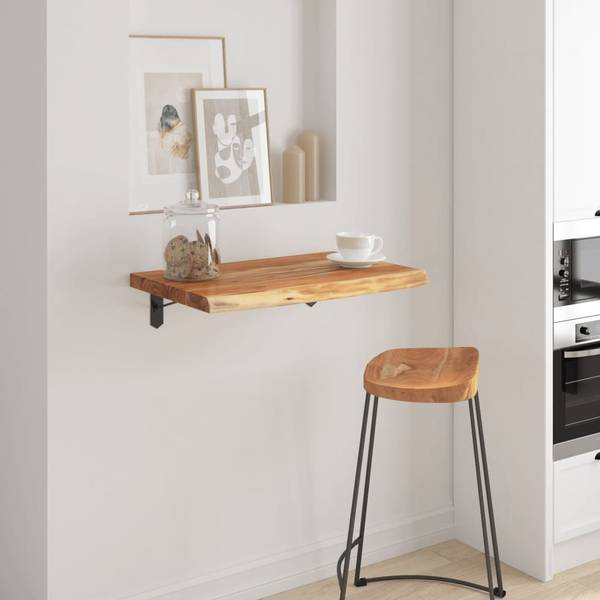 Wandregal XT6254 Braun - Massivholz - 40 x 3 x 50 cm