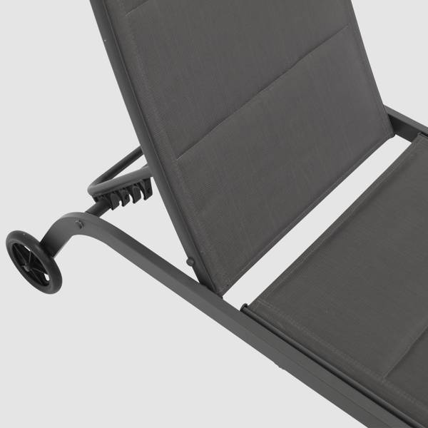 Rollenliege RIVA Grau - Webstoff - Stahl - PVC - 60 x 97 x 193 cm