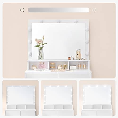 coiffeuse Orūmīyeh Blanc - Bois manufacturé - 40 x 140 x 80 cm