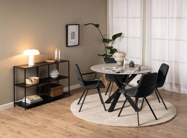 Chaise de salle à manger Selina lot de 2 Gris - Textile - 56 x 85 x 51 cm