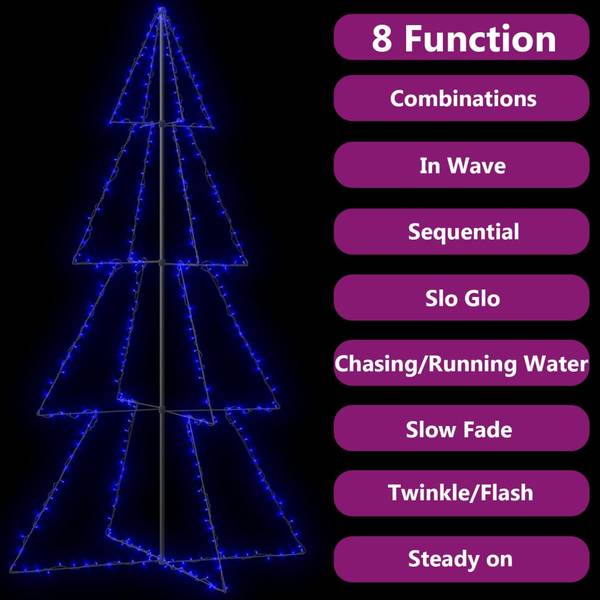 Weihnachtskegelbaum 3009952 Blau - Metall - 143 x 250 x 143 cm