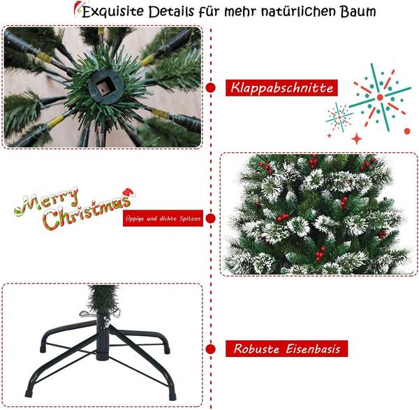 180cm Künstlicher Weihnachtsbaum Grün - Kunststoff - 85 x 180 x 85 cm