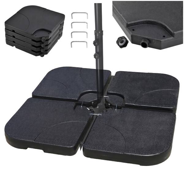 Contrepoids pour pied en croix, lot de 4 Noir - Fer - 50 x 8 x 50 cm