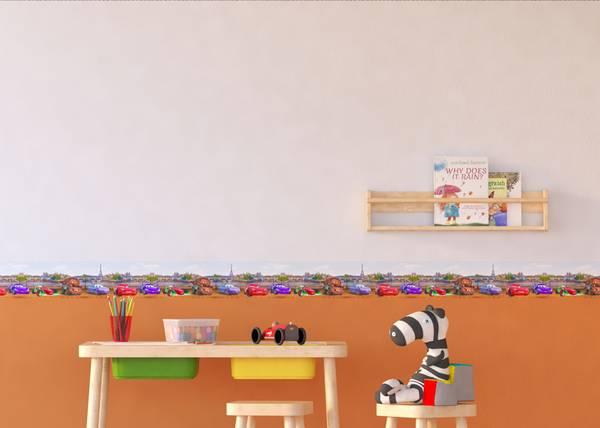 frise de papier peint adhésive Cars Marron - Polaire - 500 x 14 x 14 cm