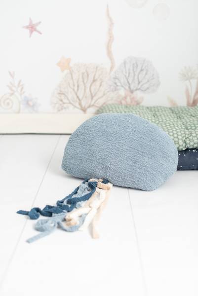 Kissen Plüschtier Ozean Tiere 4tlg Blau - Naturfaser - 40 x 95 x 8 cm