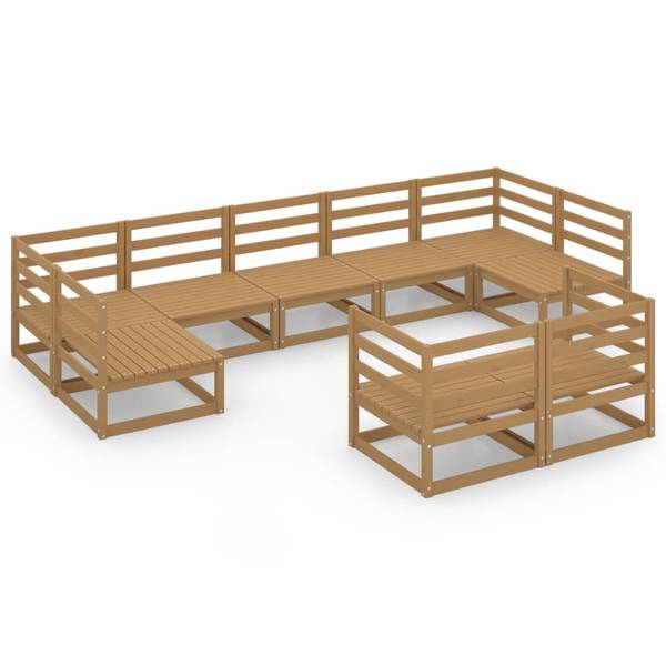 Gartenmöbel-Set 3009763-1  (9-teilig) Braun - Kiefer - 70 x 67 x 70 cm