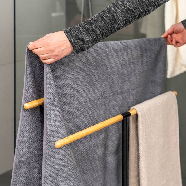 Handtuchhalter 93103 Schwarz - Metall - 69 x 79 x 18 cm