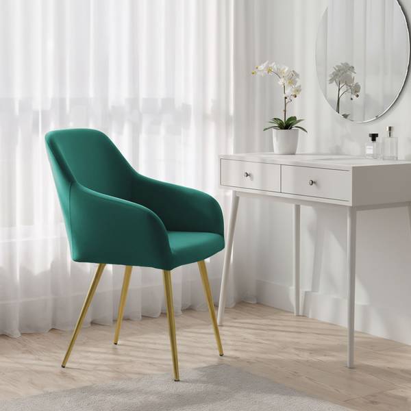 CHAISE ESTELLE Lot de 2 Vert - Doré