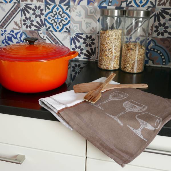 Geschirrtücher 00000016 4er-Set Braun - Textil - 50 x 1 x 70 cm