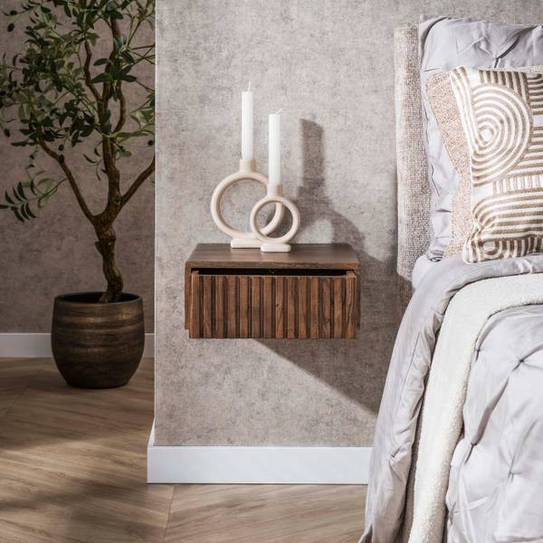 Nachttisch CARVE Braun - Holzwerkstoff - 35 x 14 x 35 cm